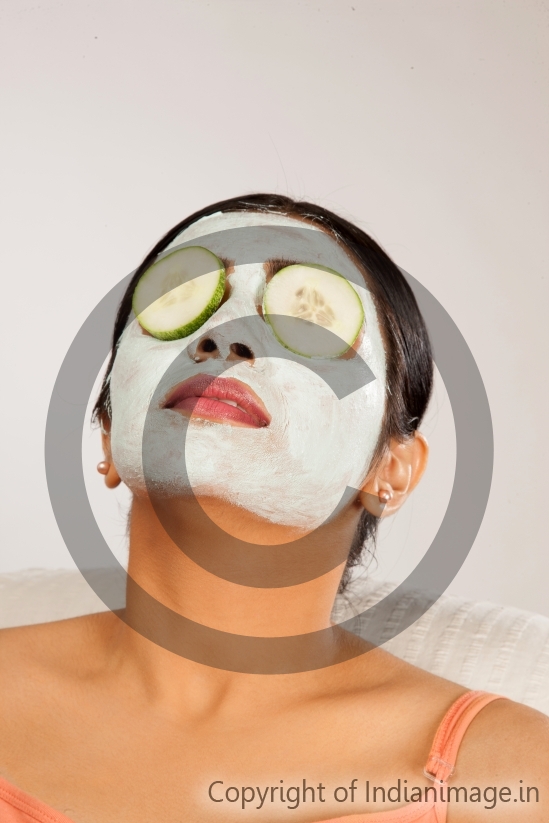 Girl with Face Pack