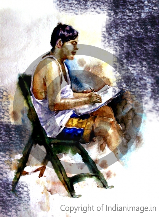 Man sketching 