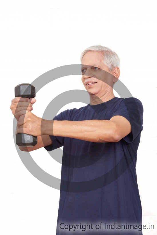 Old man working out