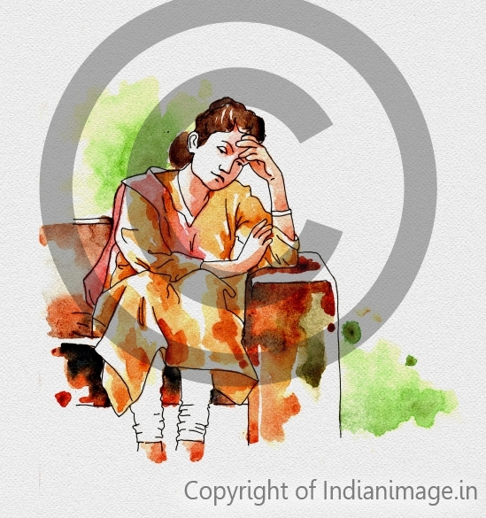 Illustration of an upset woman